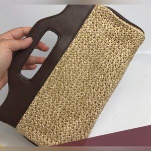 LOFT Straw Clutch Purse